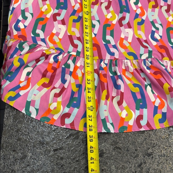 SSYS The Label Colorful Pattern Ruffle Hem Shirt Dress XXL - Picture 4 of 4